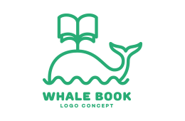 Whale book Logo concept